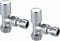 Scudo 15mm Premium Modern Angled Towel Radiator Valves Chrome Plated - Pairs