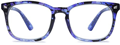 MAGIMODAC Blaulichtfilter Lesebrille eckig Damen Herren Anti Blaues Licht Lesebrillen Sehhilfe Brille Computer-Lesebrillen mit Sehstärke (Blau, 3.00)