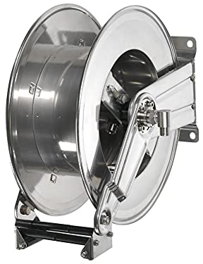 Enrollador profesional LRM 9592 Retráctil Inox. Presión máx. 400 bar. Hidrolimpiadoras, agua, grasas, aceites, etc.