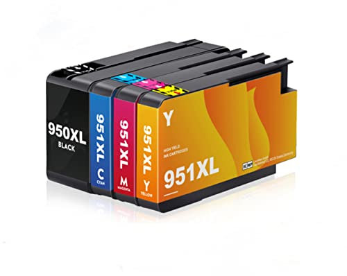 950XL 951XL Multipack Druckerpatronen Ersatz für HP 950 951 XL Tintenpatronen, Kompatible mit HP Officejet Pro 8600 8610 8620 8100 8615 8625 251dw 276dw (4er-Pack)