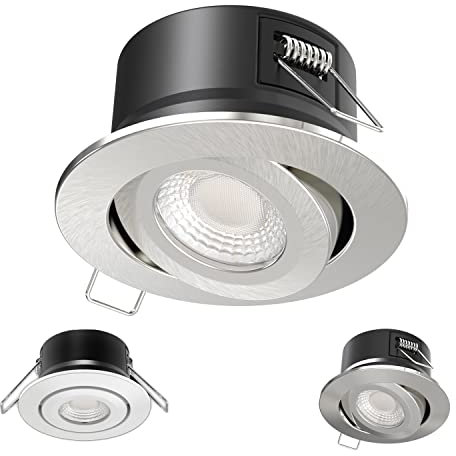 Bright Source Tilt All in One Switchable Wattage 8w/10 LED Downlight - 3 Light Colour Temperatures - 3000k 4000k 6000k - 3 Bezels IP65 Warm White Cool White Daylight White Spotlight