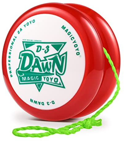 Looping JoJo D3 Dawn, Responsive JoJo für Kinder Anfänger, Professionelles Kinder JoJo, 2A Trick JoJo D3 mit 6 Saiten + Jo jo Handschuh + 2 Abstandshalter + Jo-jo Tasche - Rot
