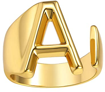 HHEE Buchstabe Ring 925 Sterling Silber Offener Verstellbare Initiale Alphabet A-Z Ringe fur Damen Mädchen