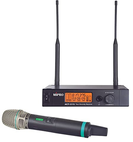 MIPRO ACT-515 UHF ricevitore singolo canale + trasmettitore manuale microfono 823-832 MHz