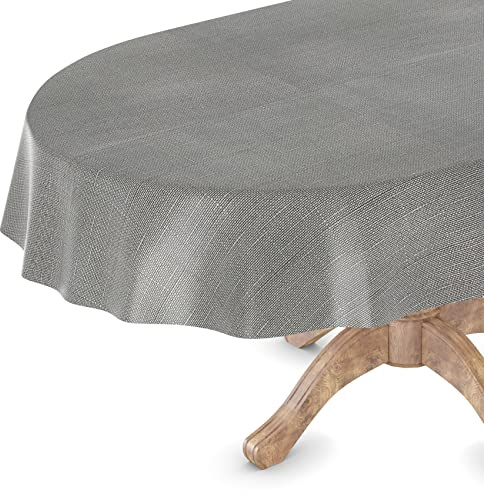 Wachstuchtischdecke Wachstuch Tischdecke abwaschbar Wachstischdecke Rechteck, rund, oval Premium Prägung Gartentischdecke Elegance Oval 140x200cm Schnittkante Elina