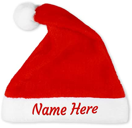 Dinikally Personalisierte Weihnachtsmütze Benutzerdefinierte Weihnachtsmütze Gestickter Wort Oder Name