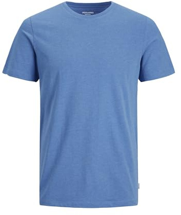 JACK & JONES Men's Jjeorganic Melange Tee SS O-Neck Noos T-Shirt, French Blue/Detail: Melange, XXL