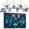 Disney Stitch Schlüsselanhänger-Set | Baby Yoda Auto Schlüsselanhänger aus Metall mit verschiedenen Aufklebern | Geschenk Glücksbringer für den Führerschein (Mehrfarbiger Stich)