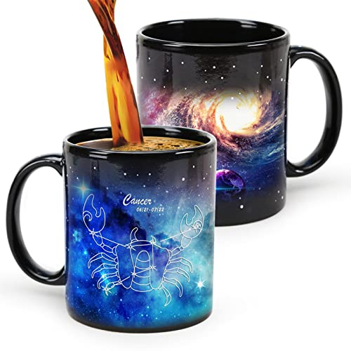 Lustige Kaffeetasse, Krebs-Geburtstagsgeschenke, Tierkreis Astrologie Constellation Cup 11oz, Farbe wechselnde Tassen, Juni Juli Geschenke