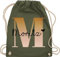 Turnbeutel Rucksack - Initialen - Name und Buchstabe I Geschenk Anfangsbuchstabe - Unisize - Olivgrün - sporttasche für schule kindergarten bag namenstag m turnsäckchen tasche krippe