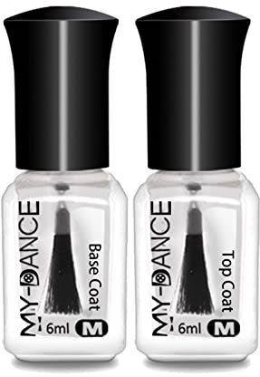 Top Coat & Base Coat Set No Need Cure - Quick Dry Nail Polish Coat High Shine Glossy Clear Nail Varnish Protect Nails & Keep Nail Color Long Lasting