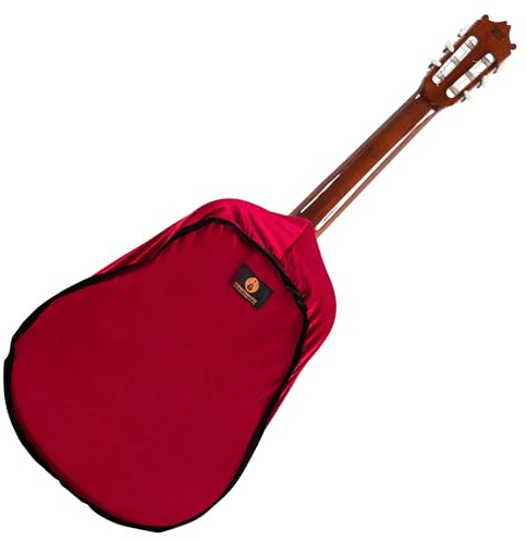 Alba Guitar Beads Hülle für Gitarren, Schutzhülle für klassische Gitarre, Staubsamtbezug für Akustikgitarre und E-Gitarre, Rot