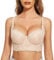 FallSweet Push Up Bras for Women Lace Plus Size Wide Back Underwire Longline Corset Bra(Beige, 38C)