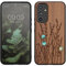 kwmobile Hülle kompatibel mit Samsung Galaxy A54 5G Hülle - Holz Case - Handy Cover - TPU Handyhülle in Dunkelbraun Perlmutt-Lavendel
