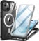 CENHUFO Compatible with iPhone 15 Case Built-in Glass Screen Protector with Camera Lens Protector, 360°Full Body Heavy Duty Protective Phone Case for iPhone 15 Case Shockproof -Black