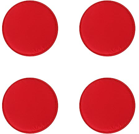 KAREN66 4 Stück Sitzkissen 30 cm Rundes Stuhlkissen Sitzpolster für Stuhl Weiches Stuhlauflage Sitzauflage Dekokissen für Innen- & Außenbereich (30 x 30 cm, Rot)