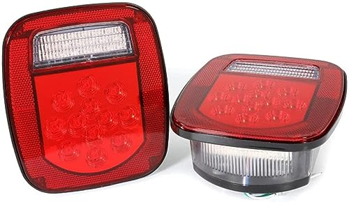 SeWezi Auto Rücklicht Komplettsets für Jeep Wrangler TJ CJ 1976-2006, Wasserdicht Bremslicht Blinker Nebelschlussleuchte Autozubehör