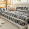 Homxi Sofahusse Zweisitzer,180x200CM,Sofa Überzug Streifenmuster mit Quasten Überwürfe für Sofa Leinen Baumwolle Sofa Handtuch Schwarz Weiß Couch Überzug Universal