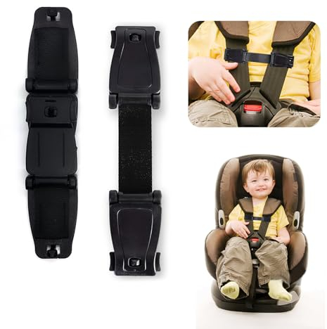 Realjoy 2 Pack Anti Escape Car Seat Strap, Car Safety Seat Strap Belt Buckle, Child Anti Escape Harness Chest Clip for Baby and Kids, Prevent Children Taking Their Arms Out of The Straps