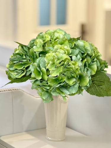 YalzoneMet Künstliche Hortensien mit echtem Griff, 53,3 cm lang, lebensechte große Hortensien für Zuhause, Party, Outdoor, Hochzeit, Garten, Küche, Tisch, Tafelaufsatz, Frühling, Heimdekoration, 3