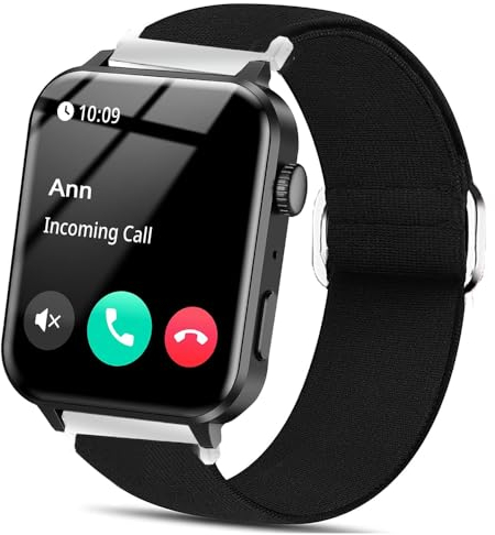 Blueshaweu 20mm Armband für R30 PRO 1,85 Zoll Smartwatch, Einstellbar Stoff Armbänder, Weich und Dehnbar Elastizität Ersatzband für IOWO.DO/Black.View/FeipuQu R30 Pro Smartwatch (Schwarz)