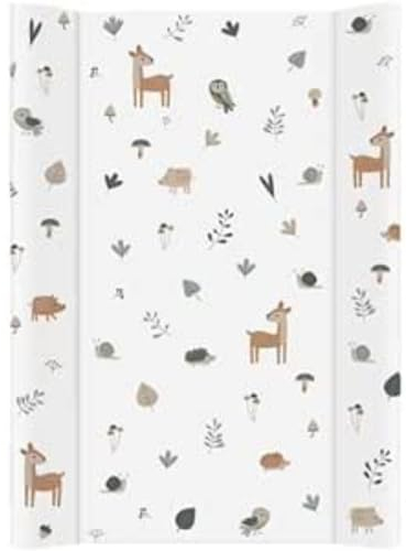 Rotho Babydesign Wickelauflage Keil 50 x 70 cm - wickelauflage - wickeltischauflage - abwaschbar - wickelmatte - wasserdicht - Motiv Waldtiere