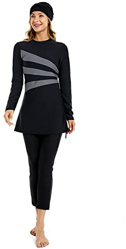 BaJooruly Modest Swimsuit for Women Plus Size Bukini for Girls Full Coverage Bathing Suit Swimming Costume(4XL,J4)