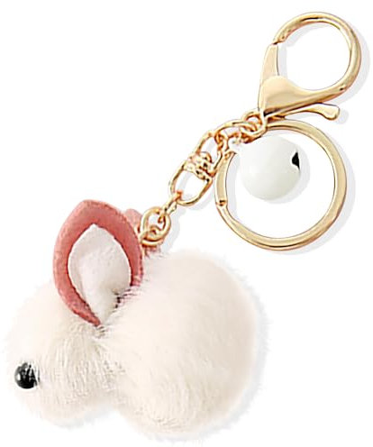 Simsky Porte-clés Lapin Fynn Fluffy, Porte-clés Lapin, Porte-clés en Forme de Lapin en Fourrure, Porte-bonheur, Porte-clés pour Couples, Porte-clés Femme, Porte-clés Décoratif, Porte-clés pour Femme