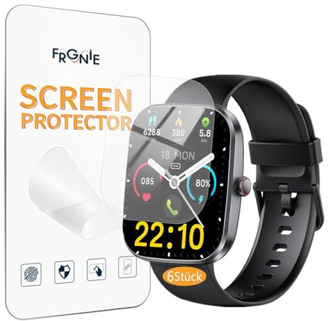 Frgnie Protector de pantalla compatible con Soudorv, Uaue, Csasan T70 Smartwatch de 1.91 pulgadas (6 piezas) HD Flexible TPU, compatible con TUYOMA LW76 V2 Smartwatch Protector de pantalla
