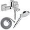 Hansgrohe Pack mitigeur Bain Douche mécanique Vernis Shape C2 + Flexible Metaflex + Pommeau Croma Select E EcoSmart Blanc/chromé