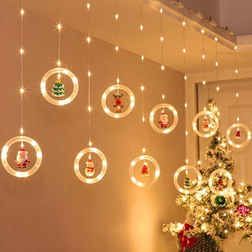 Weiongppy Cortina De Luces De Navidad,DecoracióN NavideñA,110 Light Led 8 Tipos De Modo De Parpadeo,Cortina De Luz Usb,Ip55 Impermeable,Para Navidad,Bodas,Fiestas,Ventanasy Dormitorio Blanco CáLido