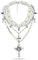 Cosmeria Gothic Cross Pearl Stacked Necklace, Goth Punk Statement Kette, Multilayer Vintage Necklace for Women (Silver)