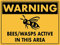 Achtung Bienen Wespen In Diesem Bereich Aktiv Warnschild Deko Blechschild Retro Wandposter Lustiges Blechschild Für Pub Küche Garage M