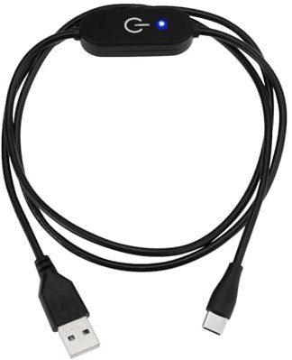 OTOTEC Cable de Interruptor de Alimentación USB 2.0 de 1 Pieza Cable de Extensión USB Macho A Macho Tipo C con Interruptor para Teléfonos Móviles Ventiladores USB Tiras de Luz LED 5 V 3 A 1 M Negro