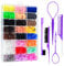 Hair Accessories Organizer for Girls & Toddlers - Colorful Small Rubber Bands for Hair,Topsy Tail Hair Tools Elastic Hair Ties Set