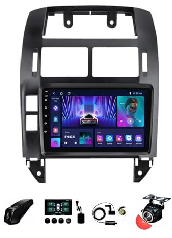 ZCBZBy Radio 9 pollici Android 12 HD Touch Screen Autoradio Radio 2 Din per Volks-wagen Polo Mk4 Iv 4 2001 - 2009 Unità principale con telecamera di backup AHD Navigazione GPS multimediale Comandi al