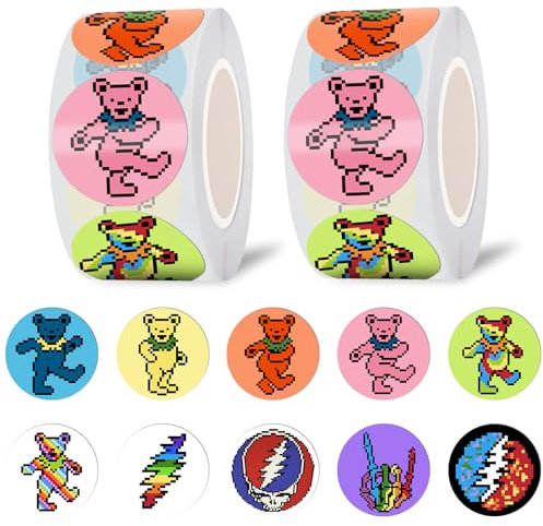 GTOTd Pixel Bear Sticker Aufkleber (1000 Stück) Rock Band Gifts Merch für Fans Teens, Labels Gift Pack Wrap, Geschenke Deko für Laptop Wasserflasche
