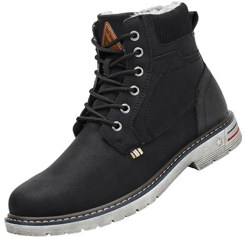 Mishansha Winterschuhe Herren Stiefel Warm Gefüttert Winterstiefel Damen Wasserdicht Winter Schuhe Indoor Outdoor Schneestiefel, Schwarz 46