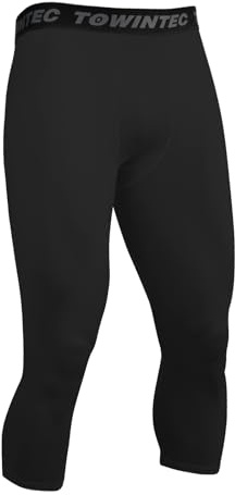 Towintec 3/4 kompressionsleggings herr basket tights coola skinnbyxor torr passform atletisk baslager underkläder kompression underdel träning sportbyxor löpning yoga gym
