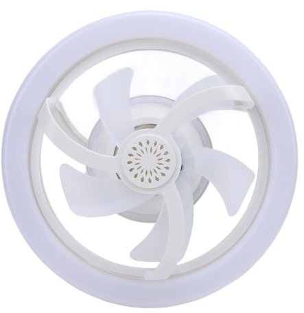 GOWENIC Steckdosen-Lüfterleuchte, Kleiner Deckenventilator mit 360° Drehung, 16 RGB-Farben, Fernbedienung, E27, Leiser LED-Deckenleuchter für Schlafzimmer, Küche, Garage