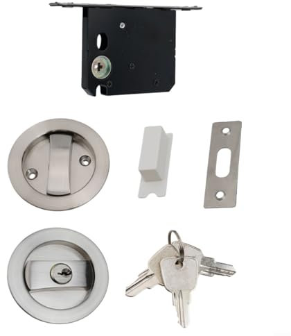 Jonikuper Serratura per porta scorrevole con chiave,Serratura singola laterale interna invisibile,Facile da usare,Più colori disponibili