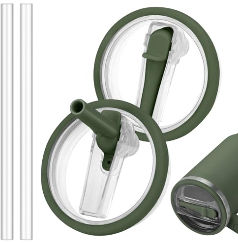 WISYOK 2 Tapa Stanley Anti Goteo, Stanley com Flip Straw de 40oz, Stanley Cup Accesorios reutilizável (Verde)