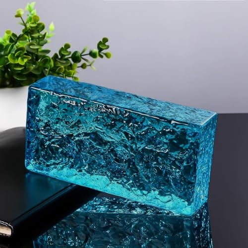 Yutianli Blaue Eiskristall gemusterte Glasblöcke – solide rechteckige Glasbausteine verwendet als Trennwand