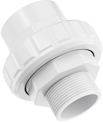 SP14953S 1-1/2 MIP by 1-1/2 Socket for Hay-ward Male/Female Flush Socket Union,Pool Pump Quick-Connect,Multipurpose Connection Fittings and Unions,Compatible Hay-ward Pool 1-1/2 Union(White,ABS)