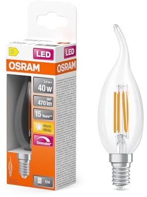 Osram LED Superstar Classic BA 40 Filament DIM 2700 K 3,4 W | LED Superstar Classic BA 40 Filament DIM, LED Lamps, klar, 35 mm dia, 15000 h, 1-Pack