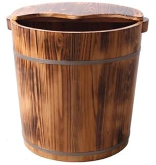 NESPIQ Foot Bath Barrel Wooden Foot Bath Barrel Pedicure Barrels Pedicure Bowl Spa Massage For Soaking Feet Massager