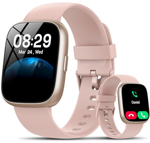 Reloj Inteligente Mujer con Alexa, 1,83 Smartwatch con Llamadas, Notificaciones, 110+ Modos Deport, Esfera DIY, Pulsómetro/Podómetro/Monitor de Sueño, Impermeable IP68 Pulsera para Android iOS Rosa