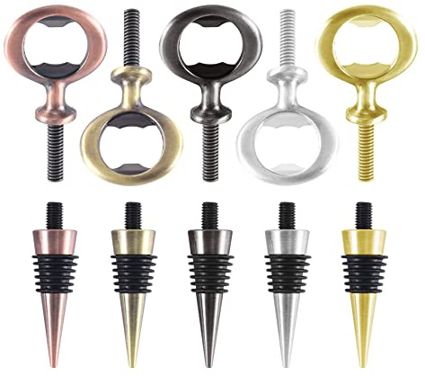 Plmvhpb 10 Pcs Metal Bottle Opener & Wine Stopper Blank Stainless Steel Flat Bottle Opener Inserts Kit Beer Opener Hardware