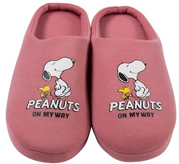 United Labels The Peanuts Snoopy Hausschuhe für Damen - Woodstock Puschen Slipper Pantoffeln Schlappen Rosa