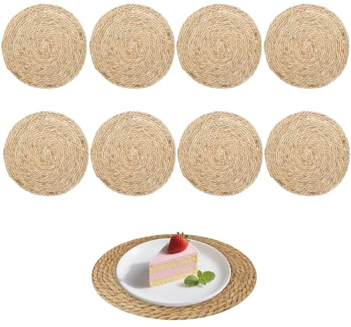 Dessous Assiette Résistant à la Chaleur, Rond 30 cm, 8 Pièces